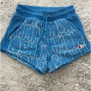 Champion Light Blue Bubble Letter Shorts